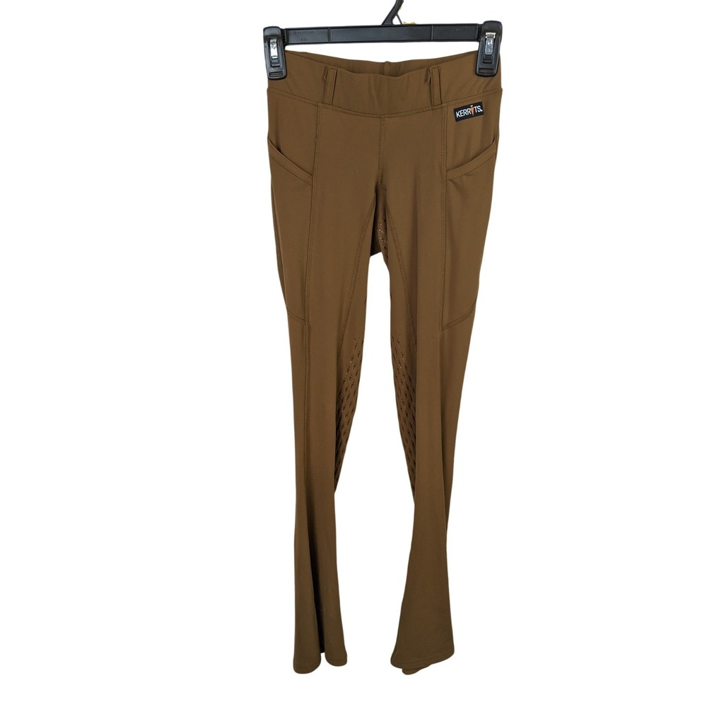 Kerrits Womens Brown Flare Leg Riding Pants Full Seat Pockets Size XS